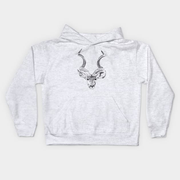 African Kudu - Black Kids Hoodie by The Creative Palette